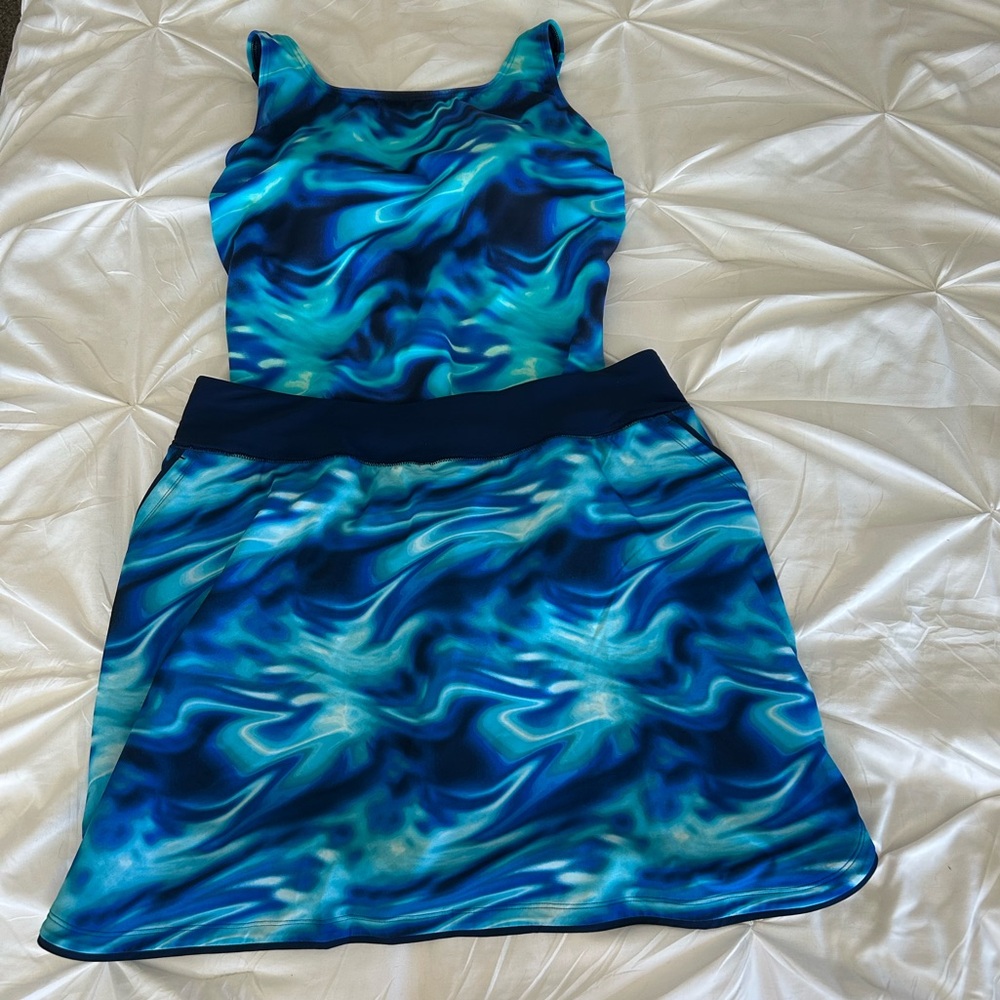 New without tags Land’s End swimsuit and skort women 16